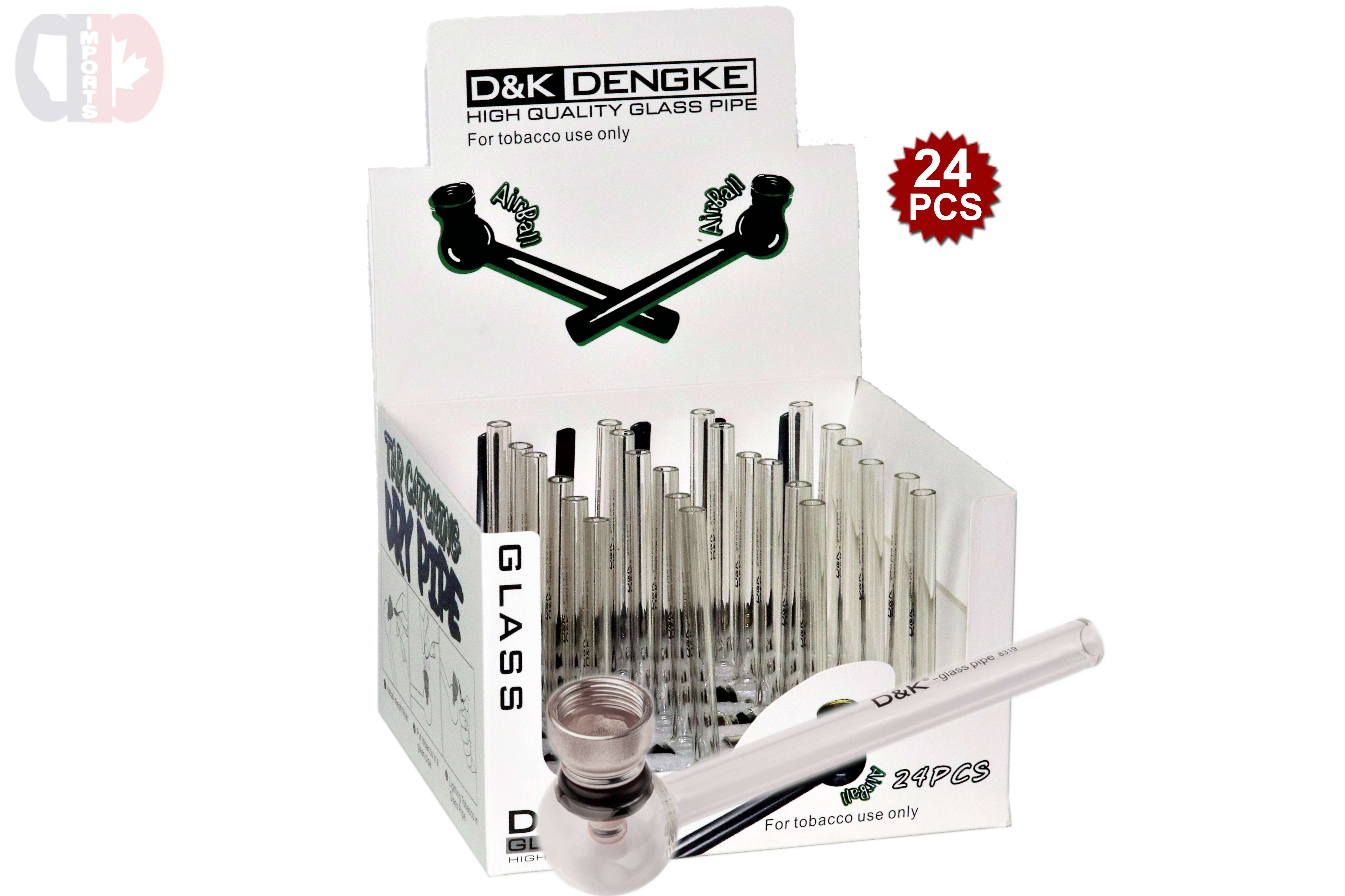 Glass Tar Catching Dry Pipe (24/Pk)