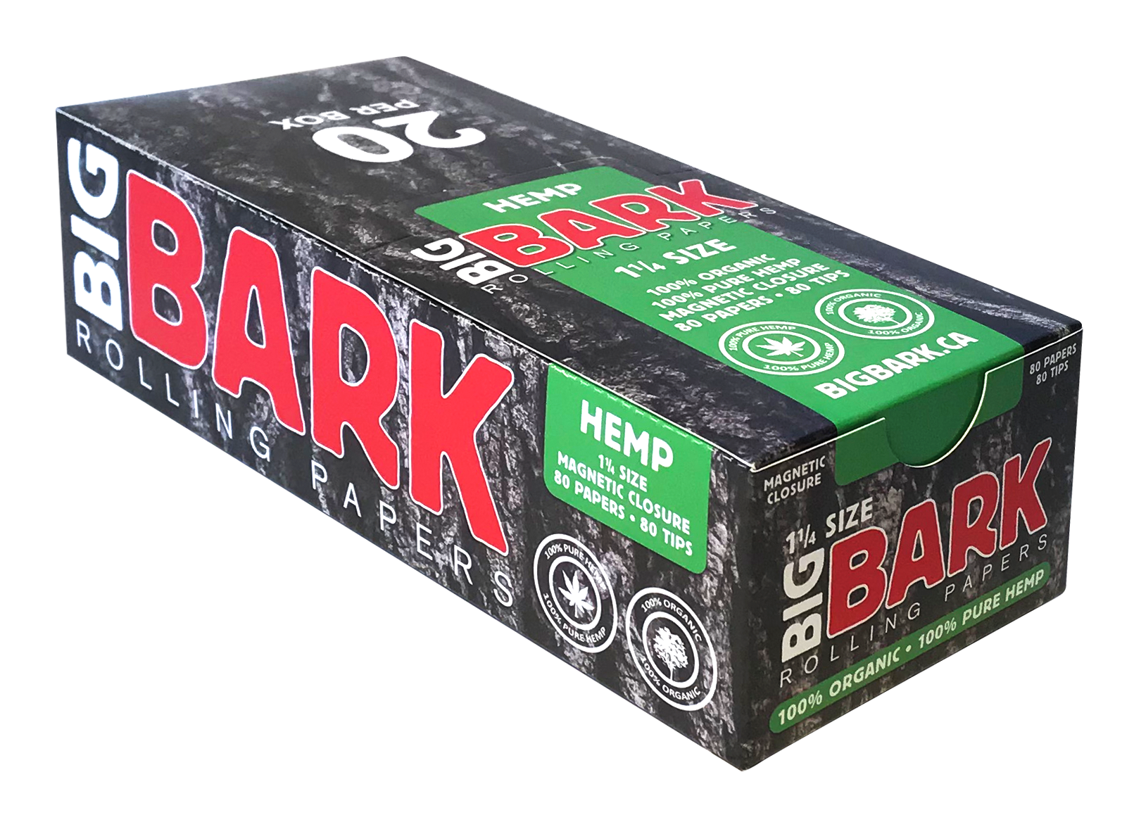 Big Bark 1 1/4 - 80Rolling Papers & Tips/Pk (20's)