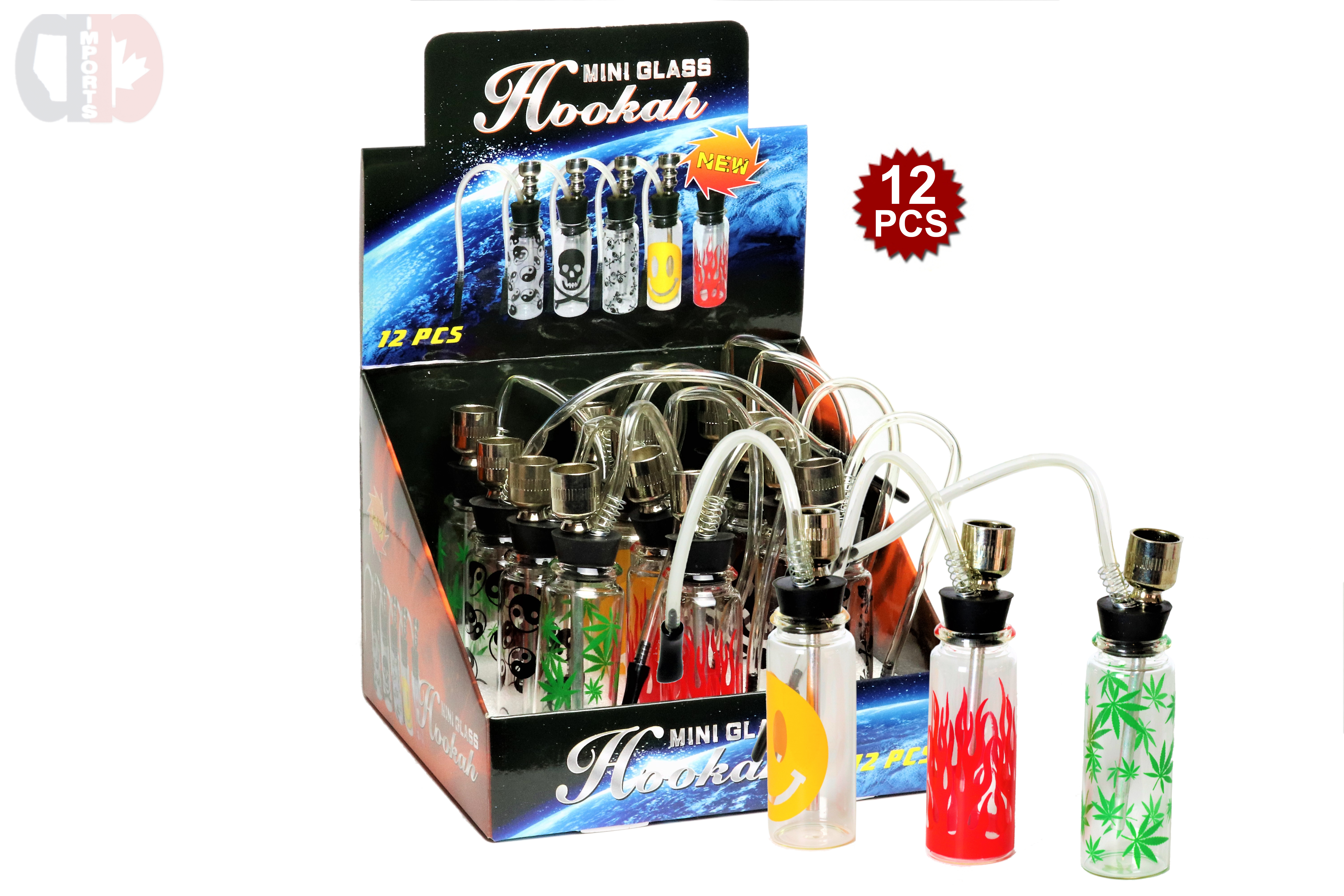 Mini Glass Hookah (12/Pk)